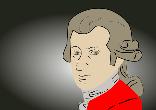 Drawing Of Portrait Of Wolfgang Amadeus Mozart Clipart