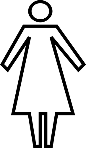 Ladies Toilet Line Art Sign Clipart