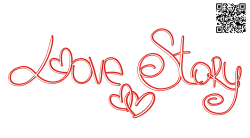 Of Love Story Banner With Red Hearts Clipart