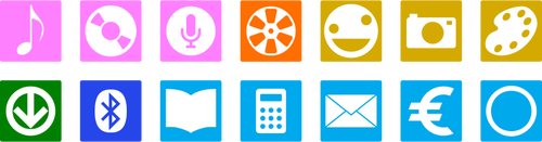 Of Selection Of Color Smartphone Icons Clipart