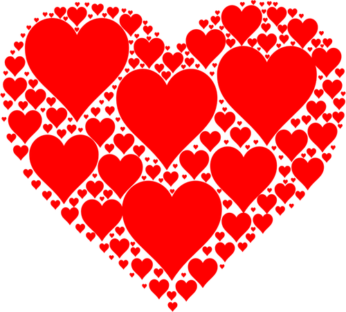 Of Shiny Red Heart Made Out Of Many Small Hearts Clipart