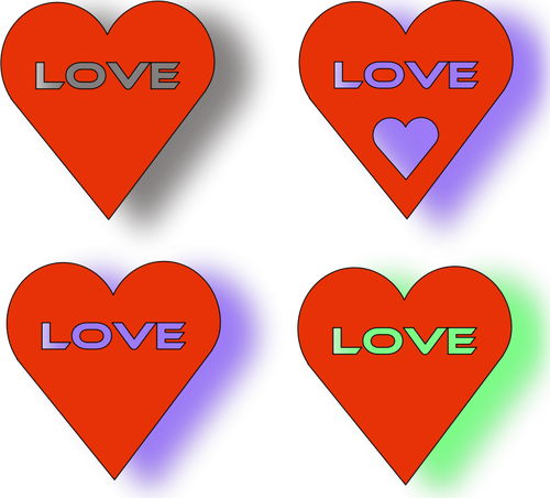 Four Red Hearts Clipart