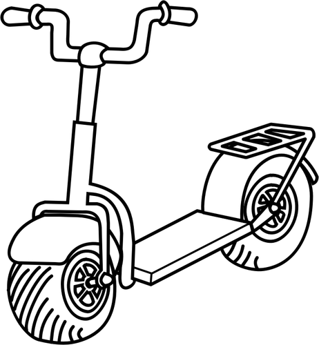 Line Art Of Kick Scooter Clipart
