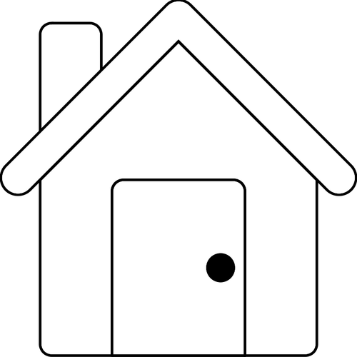 Of Simple Small House Line Art Clipart