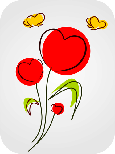 Flowers With Hearts Clipart