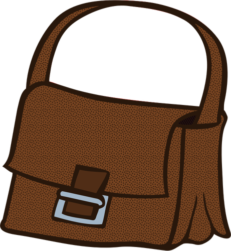 Brown Handbag Line Art Clipart