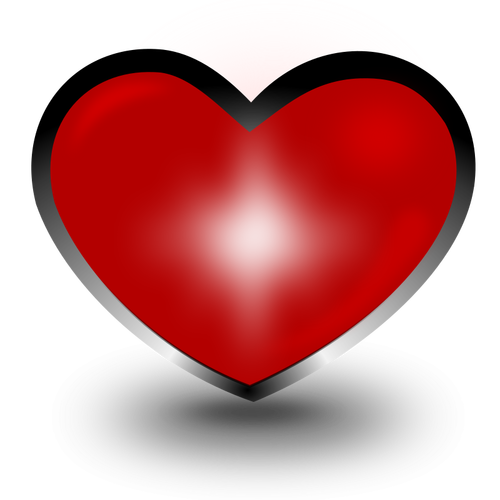 Heart With Black Outline Clipart