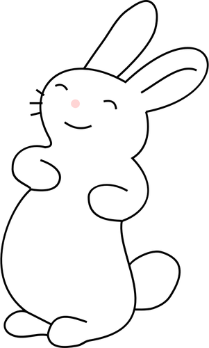 Laughing Rabbit Line Art Clipart
