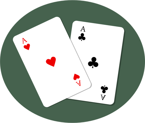 Aces Of Heart And And Clubs Playing Cards Clipart