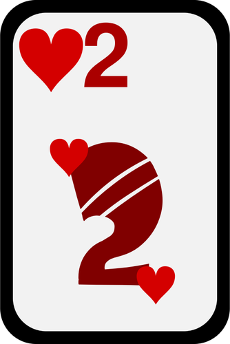 Two Of Hearts Funky Playing Card Clipart