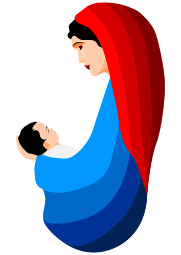 Virgin Mary And The Infant Jesus Clipart