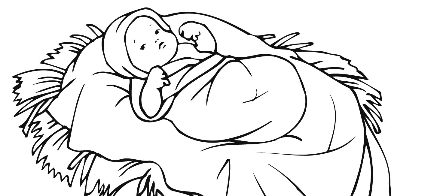 Baby Jesus Black And White Image Png Clipart