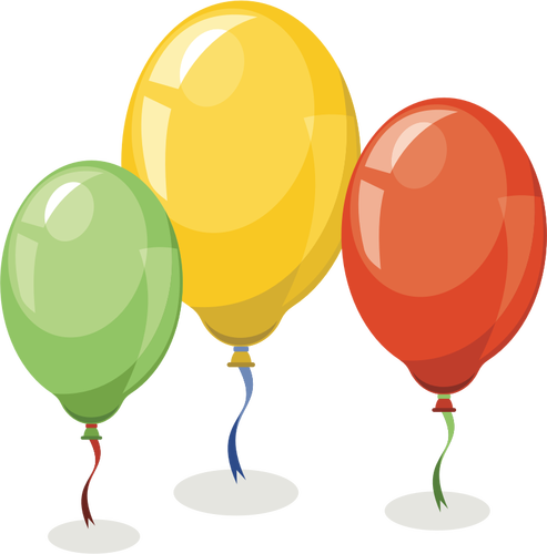 Three Colorful Balloons Clipart