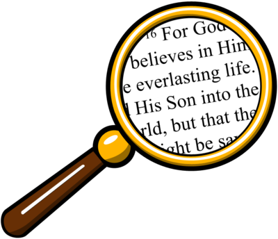 Image Magnifying Glass Over Bible Bible Christart Clipart