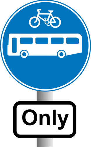 Buses And Bikes Only Information Traffic Sign Clipart