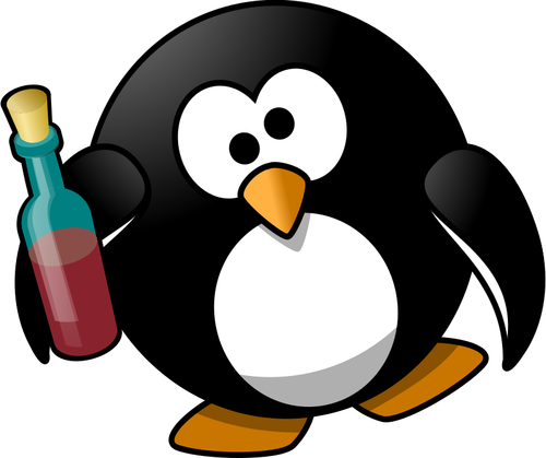 Drunk Penguin Clipart