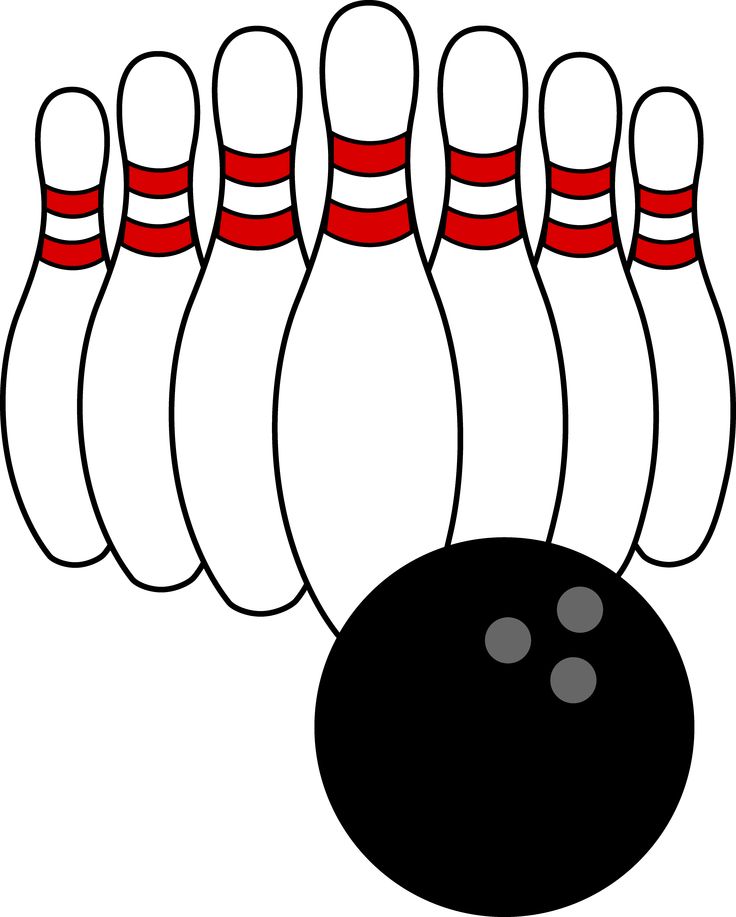 Bowling On Bowling Pins And Bowling Ball Clipart