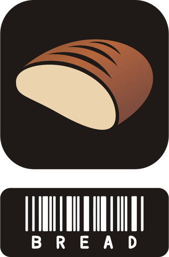Of Two Piece Sticker For Bread With Barcode Clipart