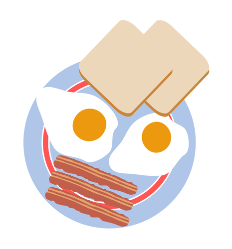 Eggs With Toast And Bacon Clipart
