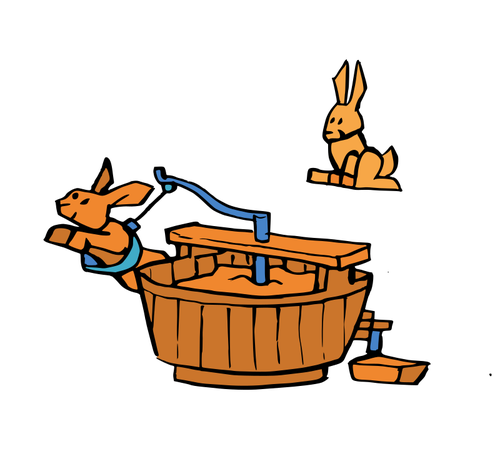Rabbits Mixing Something Clipart