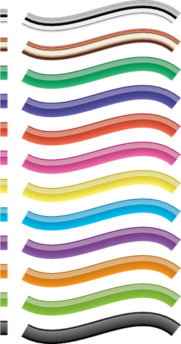 Set Of Different Color Brushes Clipart