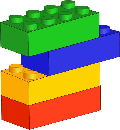 Four Colorful Building Blocks Clipart
