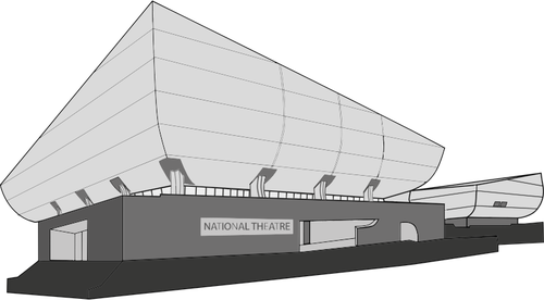 Of National Theatre Building Clipart