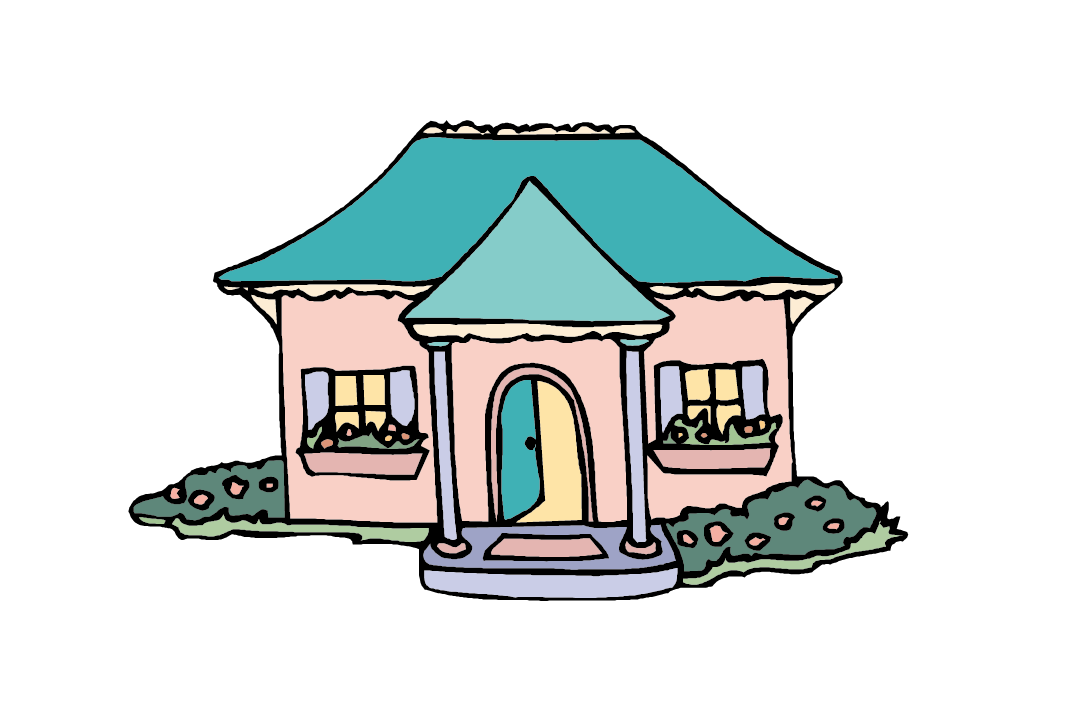 Houses Vector Cartoon Illustration Free Frame Clipart