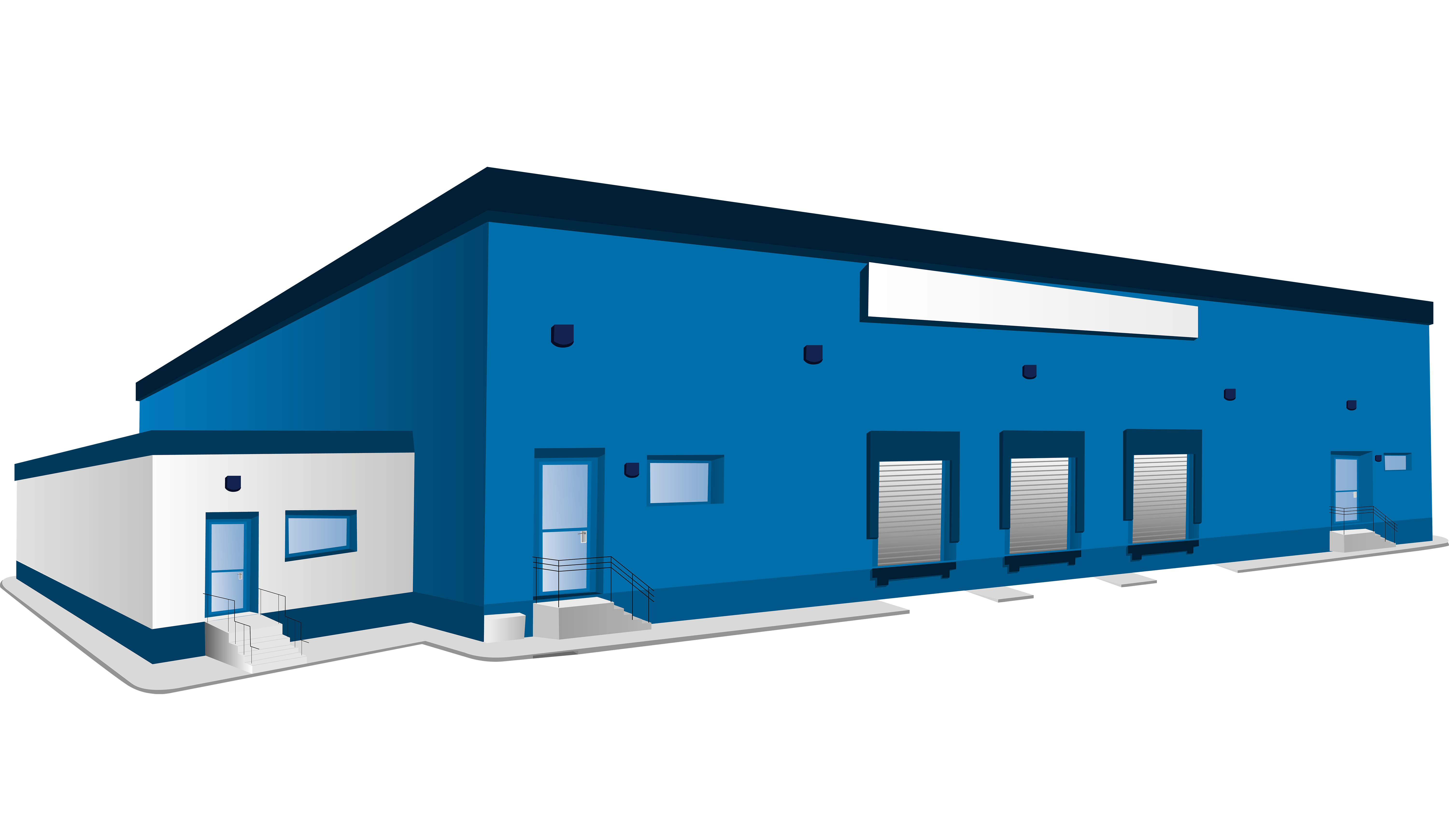 Warehouse Logistics Blue Building Free Frame Clipart
