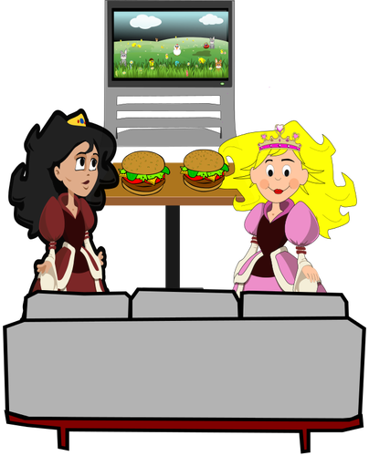 Hamburger Girls Clipart