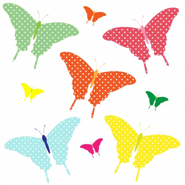 Colorful Butterflies Transparent Image Clipart