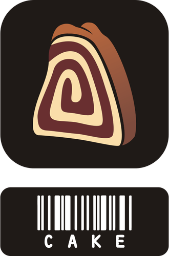 Of Two Piece Sticker For Cake With Barcode Clipart
