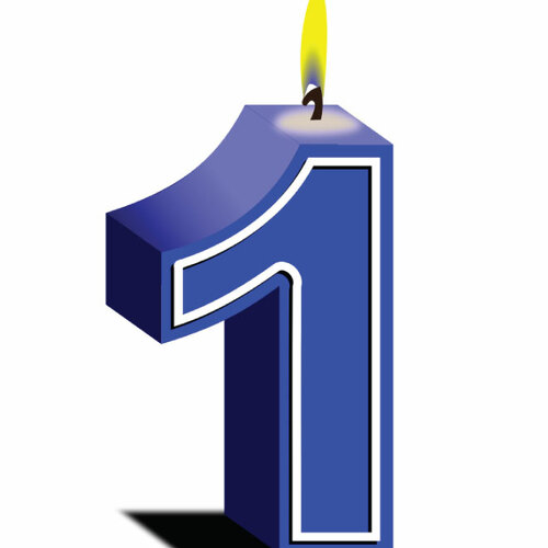 Candle Number One Clipart
