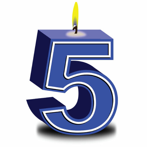 Number Five With Candle Clipart