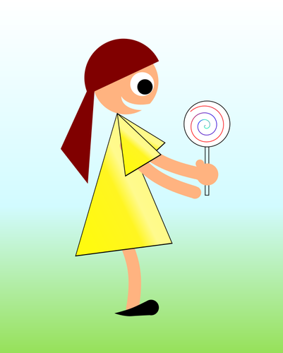 Girl With Lollipop Clipart