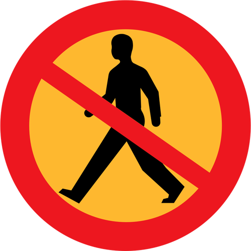 No Pedestrians Road Sign Clipart