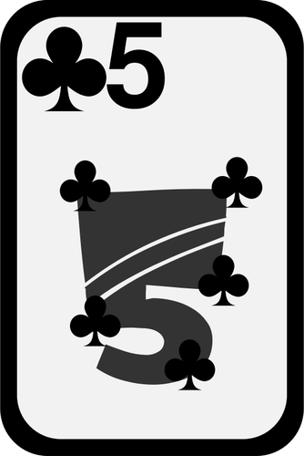 Five Of Clubs Funky Playing Card Clipart