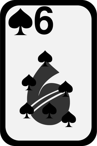 Six Of Spades Funky Playing Card Clipart