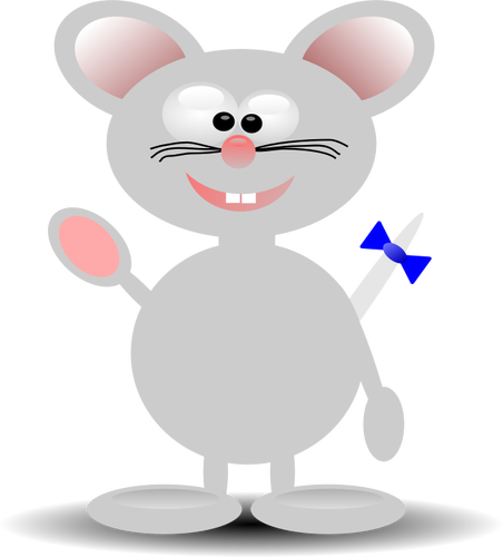 Of Happy Cartoon Mouse Standing Clipart