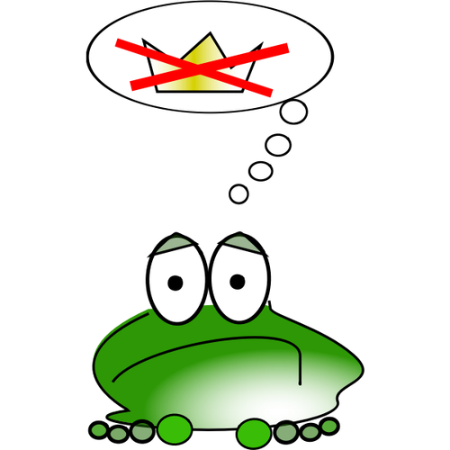 Green Frog Thinking Clipart