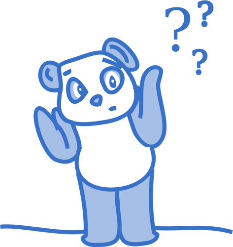 Panda Cartoon Character In Pastel Blue Clipart