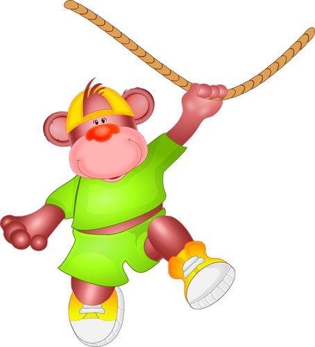 Monkey And A Rope Clipart