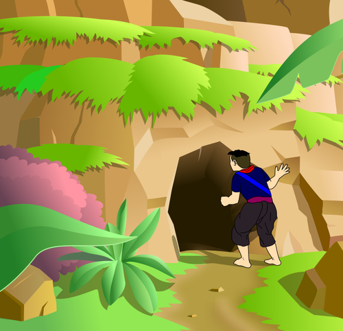 Going Into Cave Clipart