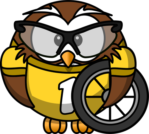 Owl Cyclist Clipart