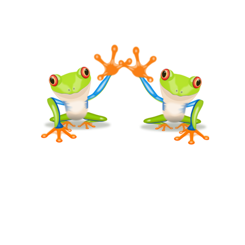Colorful Frogs Clipart