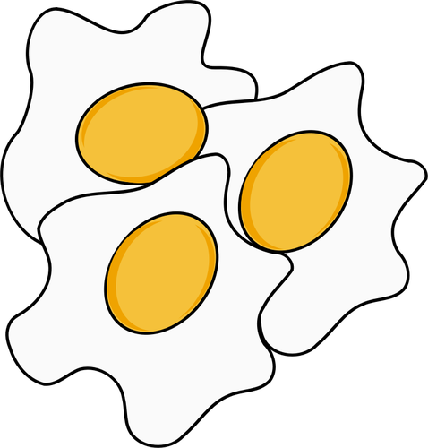 Of Three Eggs Sunny Side Up Clipart