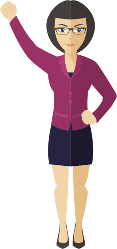 Flat Shaded Business Lady Clipart