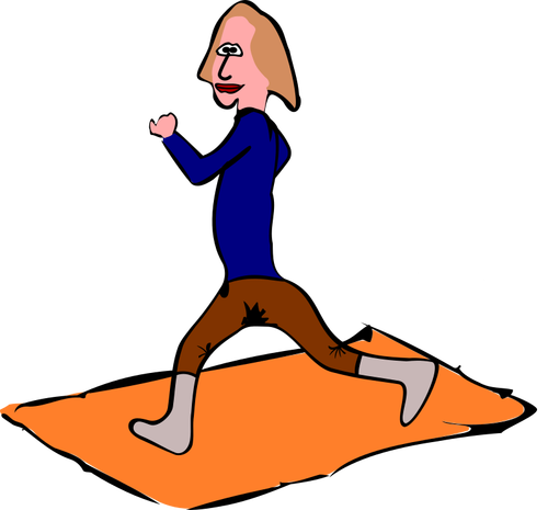 Of Cartoon Character Exercising Clipart