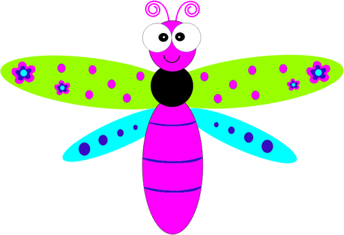 Friendly Cartoon Dragonfly Clipart
