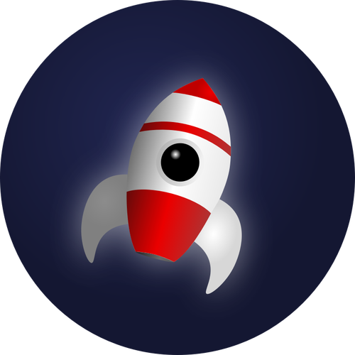 Of Cartoon Rocket In Space Clipart